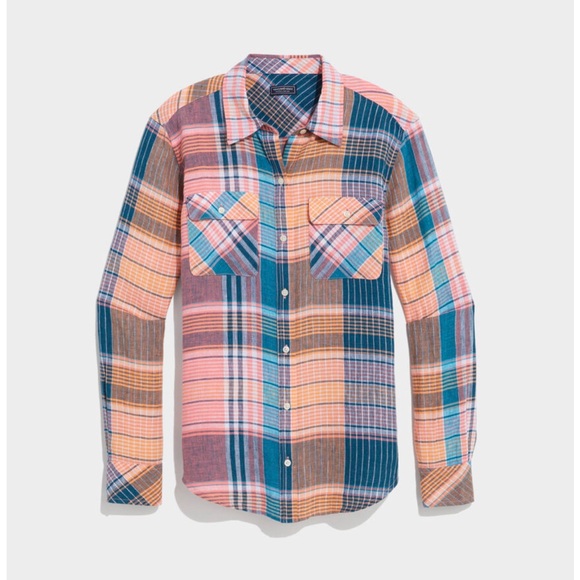 Vineyard Vines linen camp shirt size 14 NWT - Picture 2 of 9